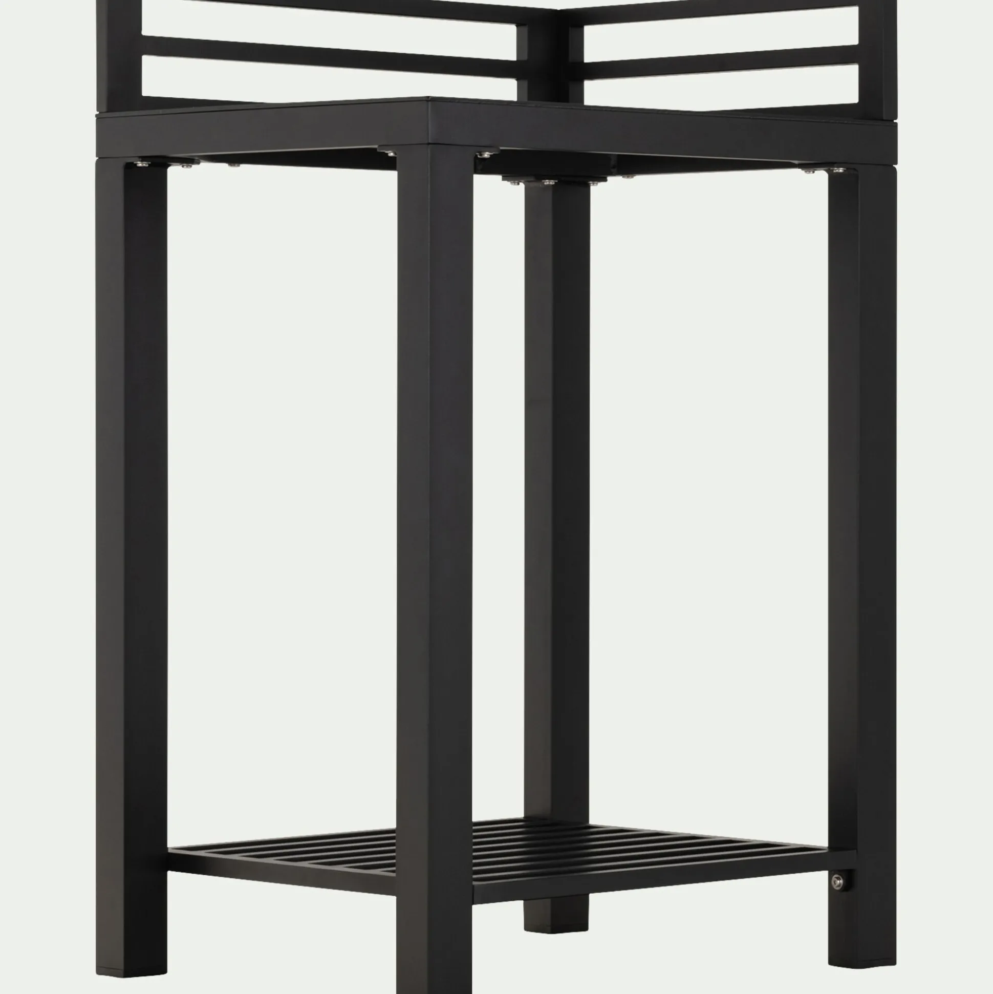 Meuble d'angle de cuisine extérieure en métal - noir