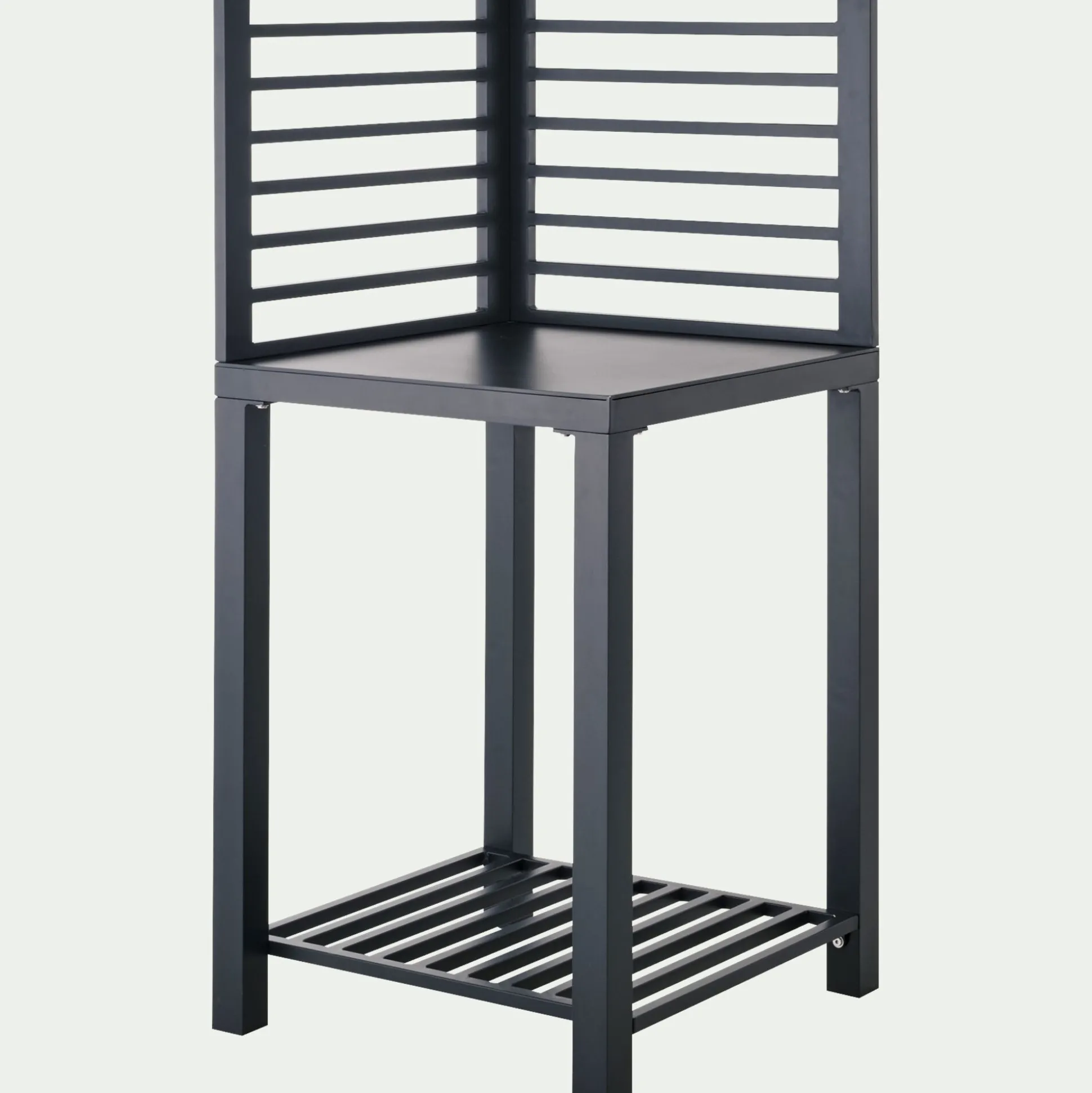 Meuble d'angle de cuisine extérieure en métal - noir