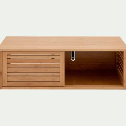 Meuble sous vasque murale en bambou L95xl40xH30cm - bois clair
