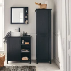 Meuble sous-vasque simple et 1 porte en bois de cèdre - L80cm