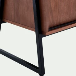 Meuble TV 2 portes en bois L120xl40xH65cm - bois foncé