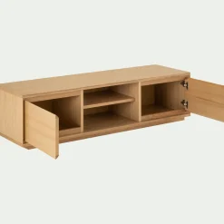 Meuble TV en bois 2 portes - bois clair