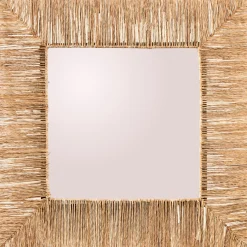 Miroir carré en jonc de mer - naturel 76x76cm