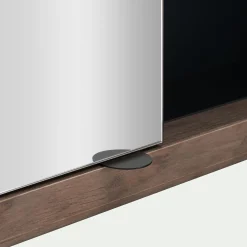 Miroir double avec rangement en pin placage eucalyptus L120xl42cm - bois foncé