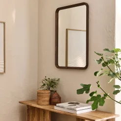 Miroir en bois de manguier 51x71cm - bois foncé