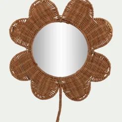 Miroir forme trèfle en rotin H41cm - naturel