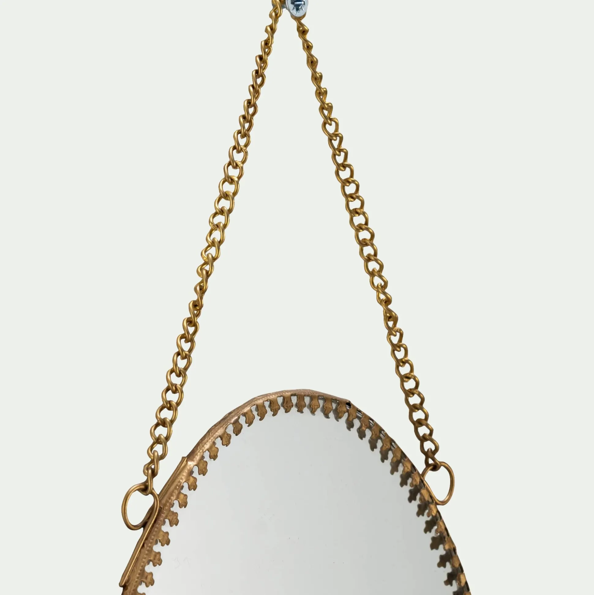 Miroir mural ovale en laiton 15x22,5cm - doré