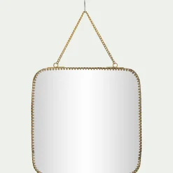 Miroir mural rectangulaire en laiton 21x20,5cm - doré