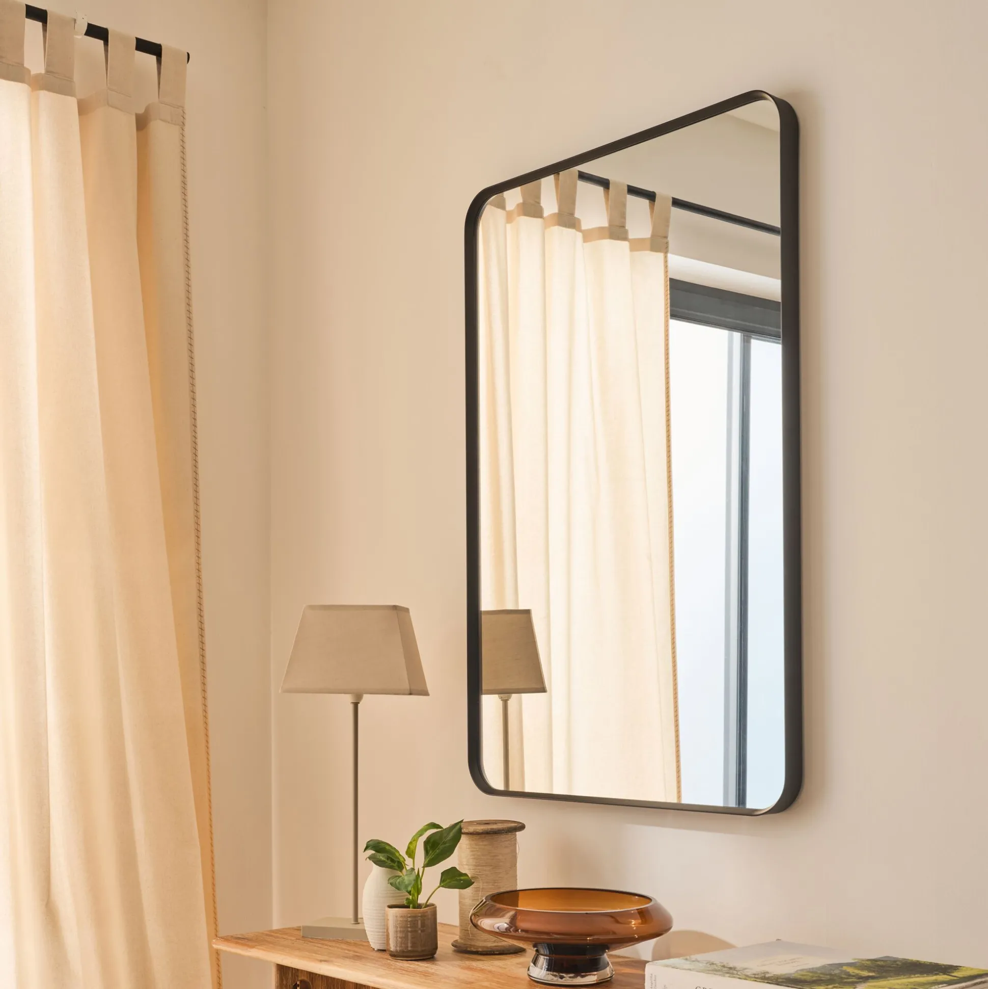 Miroir rectangulaire en aluminium l60xH90cm - noir