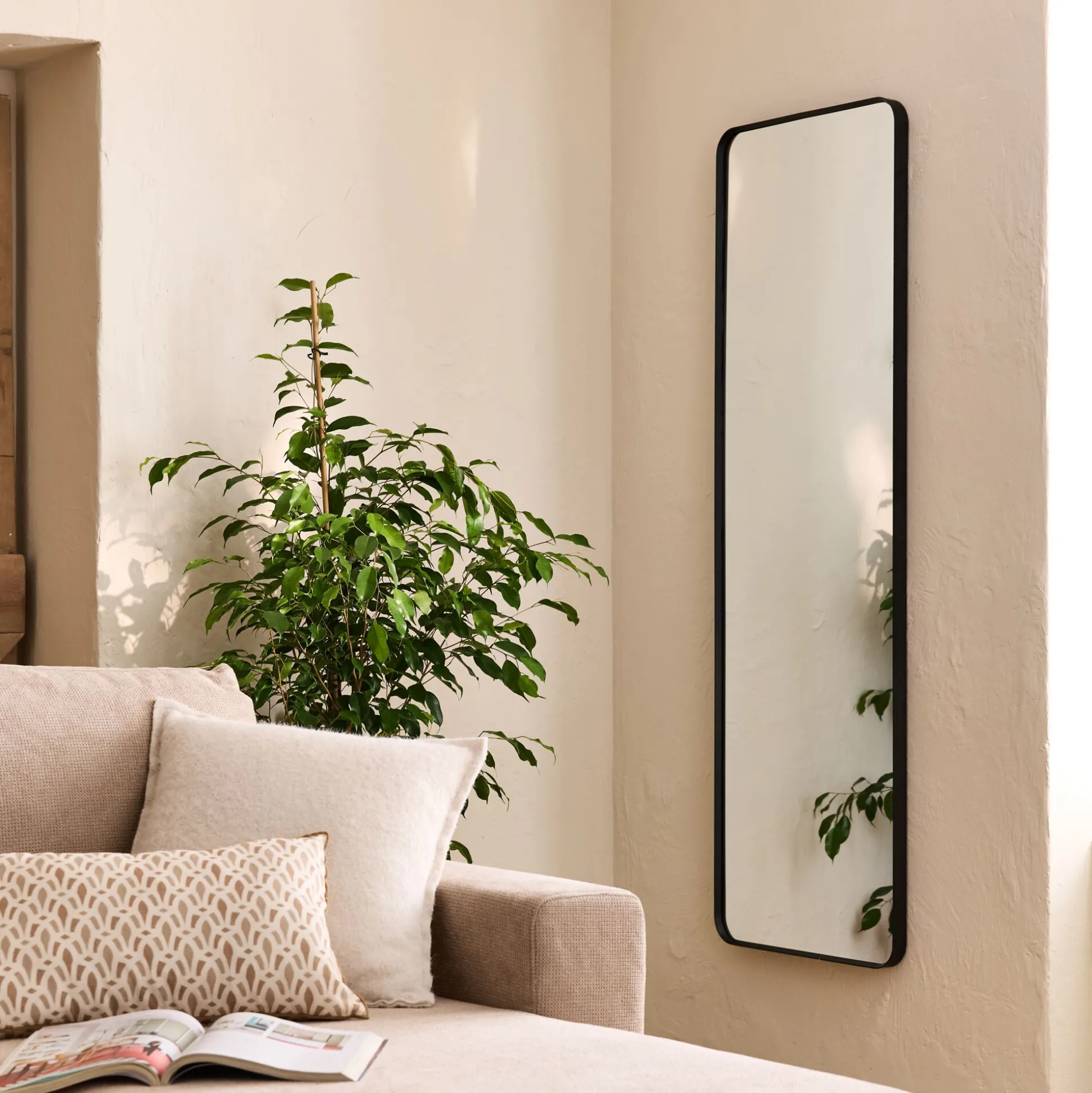 Miroir rectangulaire en aluminium l50,5xH161cm - noir