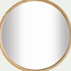 Miroir rond en bois de manguier - naturel D70cm
