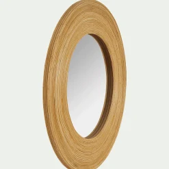 Miroir rond en bois naturel D40,5cm