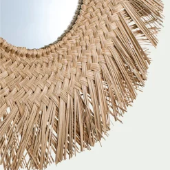 Miroir rond en jonc de mer - naturel D100cm