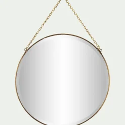 Miroir rond en laiton D30,5cm - doré