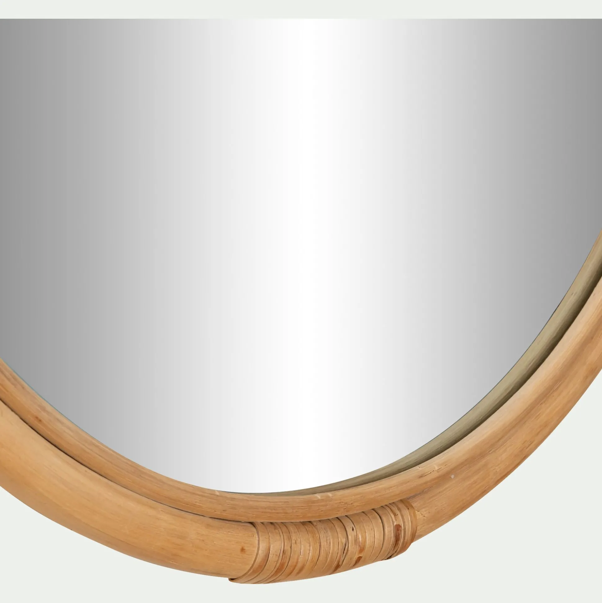 Miroir rond en rotin D60cm - naturel