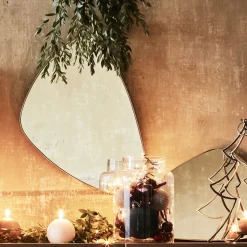 Miroir triangulaire - doré 54x35cm