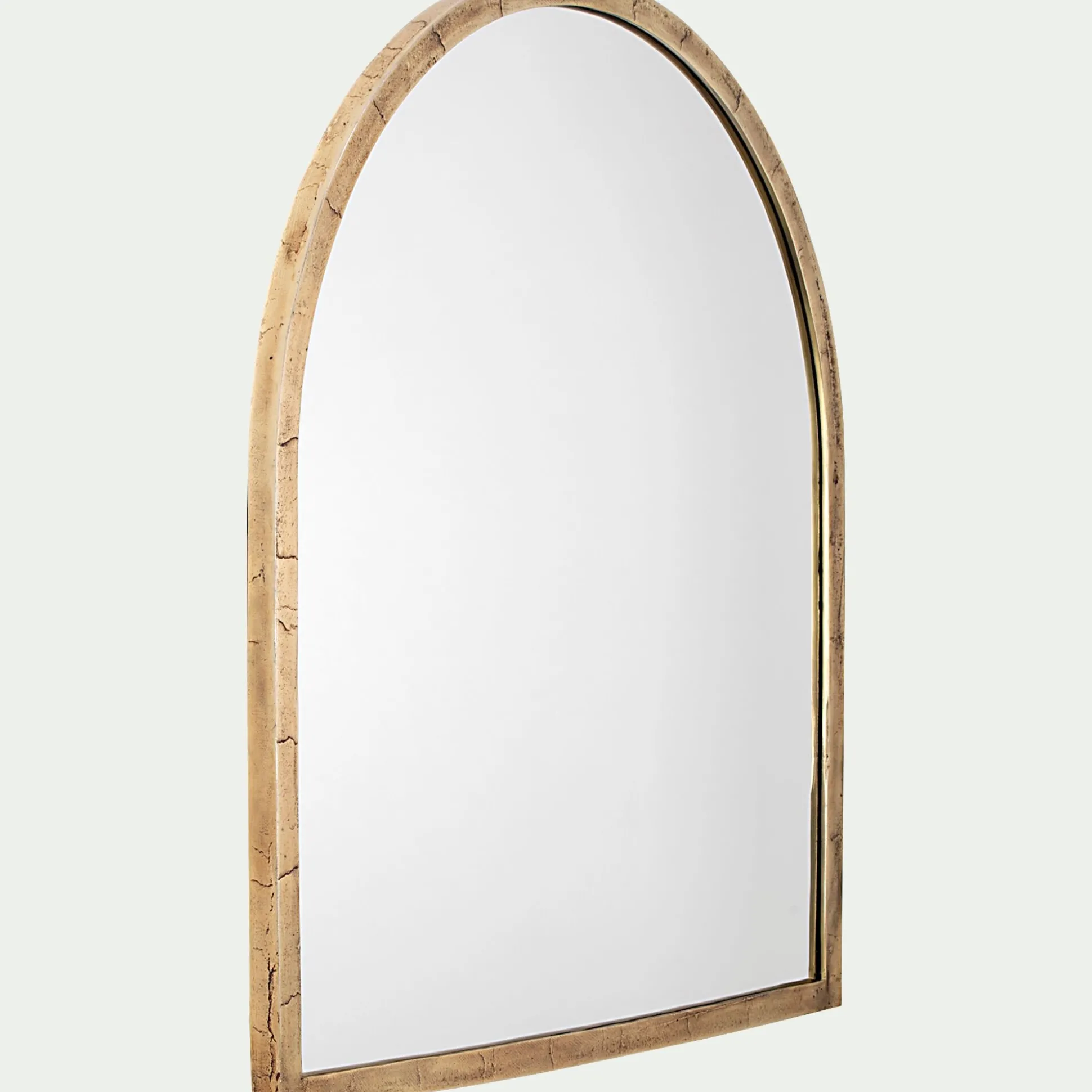 Miroir voûte en métal vieilli - doré 91x102cm