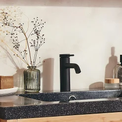 Mitigeur de lavabo en laiton - noir H14,6cm