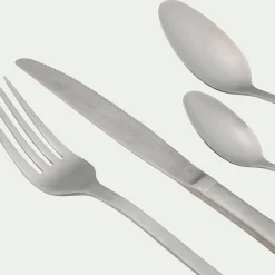 Ménagère 24 pièces en inox - gris métallisé