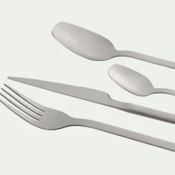 Ménagère 24 pièces en inox satiné - argenté métallisé