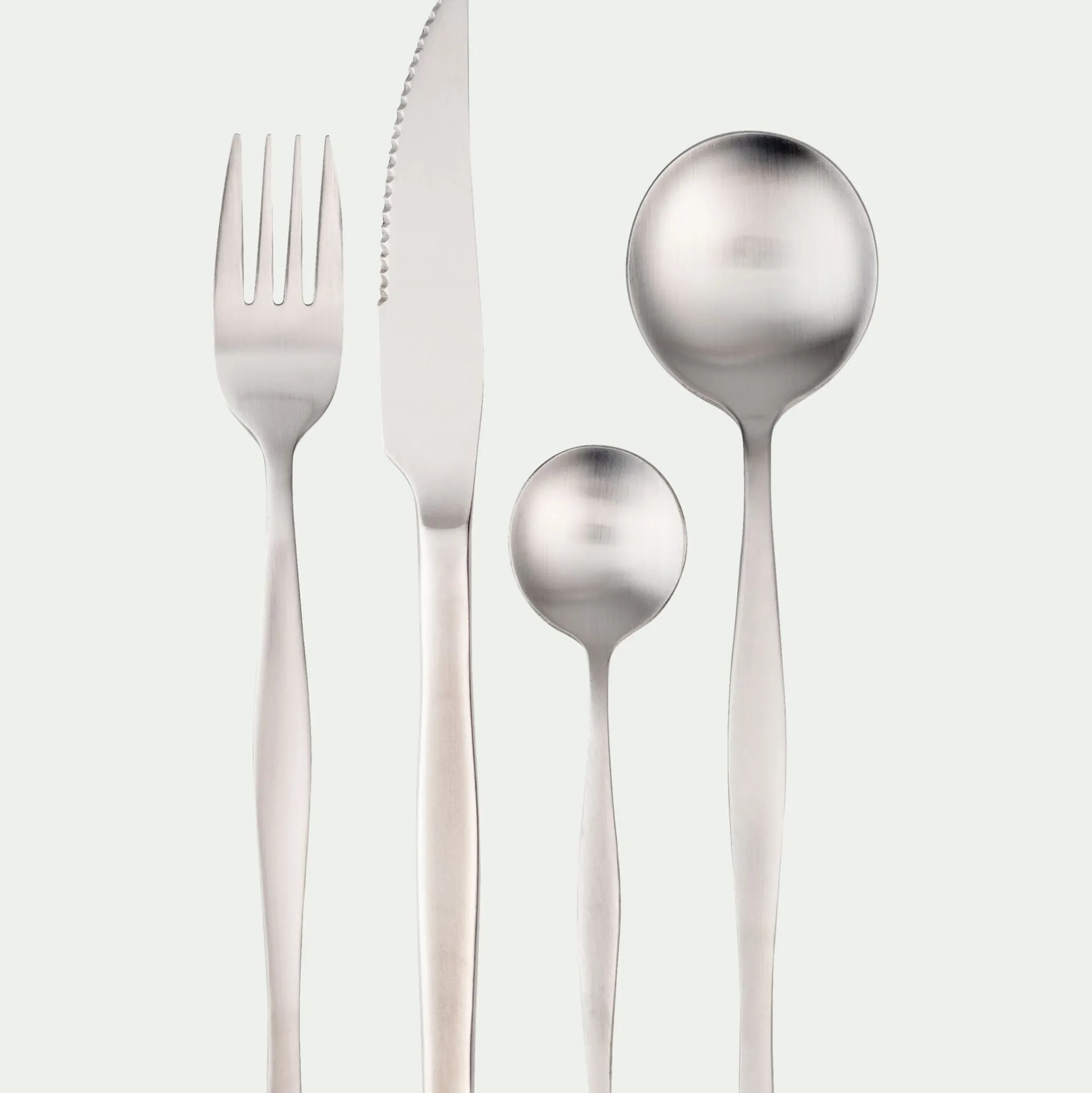 Ménagère 16 pièces en inox satiné - gris argenté