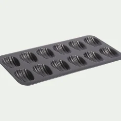 Moule à 12 madeleines en acier - gris anthracite