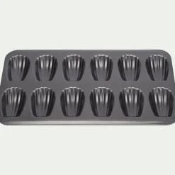 Moule à 12 madeleines en acier - gris anthracite