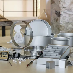 Moule à gâteau rond en aluminium D18xH10cm - argenté