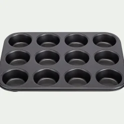 Moule 12 mini muffins en acier - gris anthracite