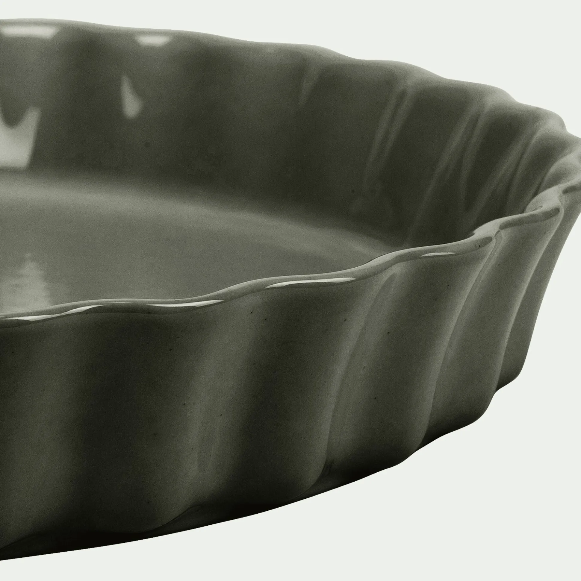 Moule à tarte en céramique D31cm - vert cèdre