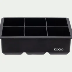 Moule pour 6 glaçons carrés en silicone - noir