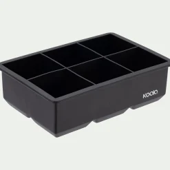 Moule pour 6 glaçons carrés en silicone - noir