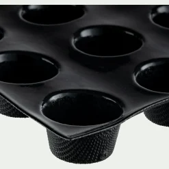 Moule pour 20 muffins en fibre de verre et silicone - noir
