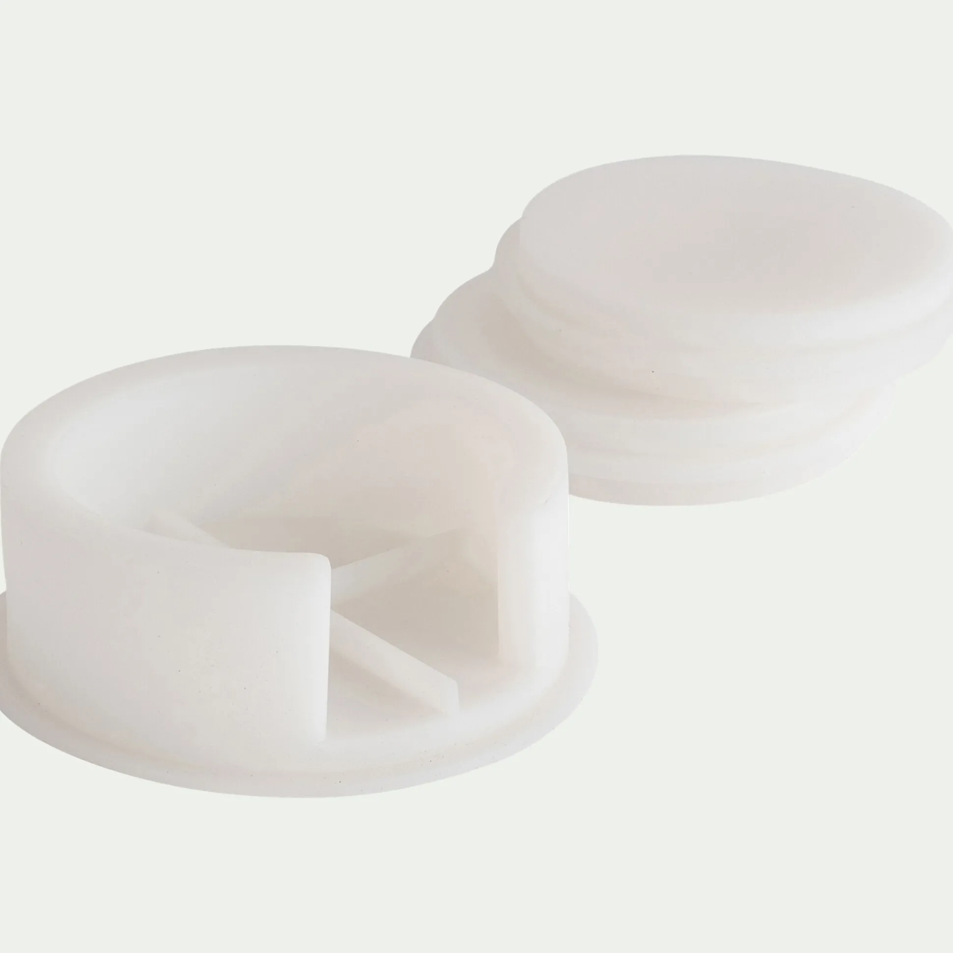 Moule sous-verre en silicone - blanc translucide