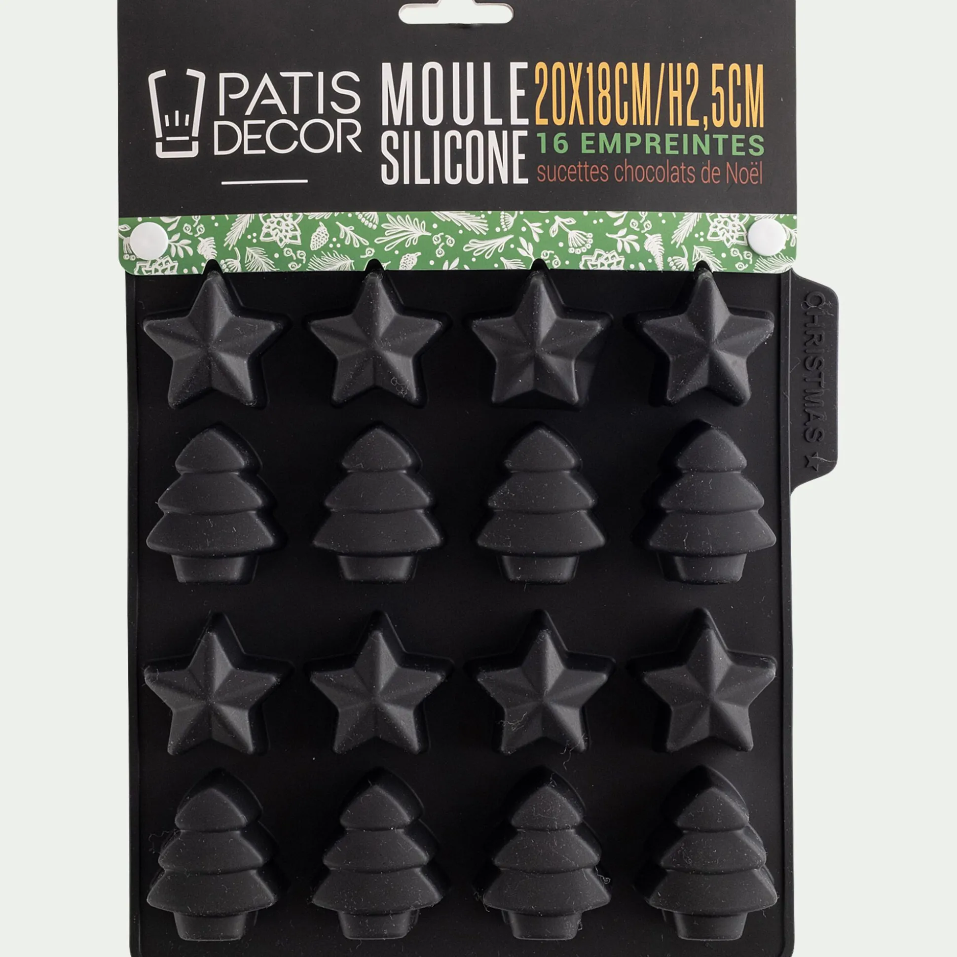 Moule sucette chocolat de Noël en silicone - noir