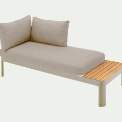Méridienne de jardin modulable en teck - beige ( 2 places)