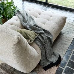 Méridienne en tissu chenille - beige roucas