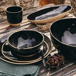 Mug en grès recyclé D9,2cm - noir