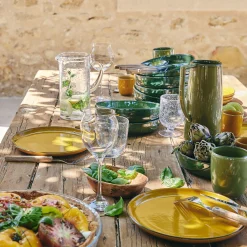 Mug sans anse en grès D8cm - vert mousse