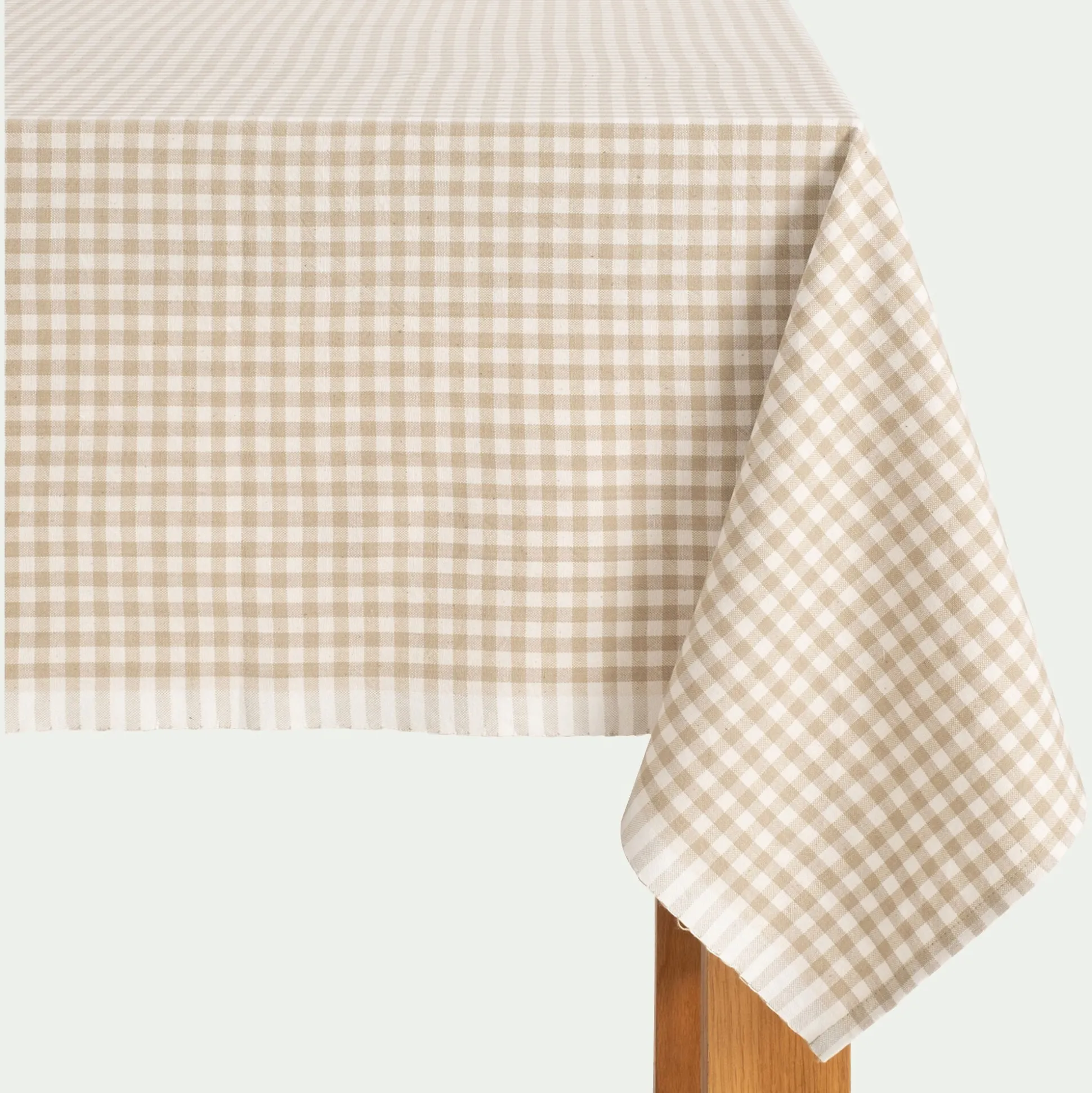 Nappe à carreaux en coton 150x250cm - beige