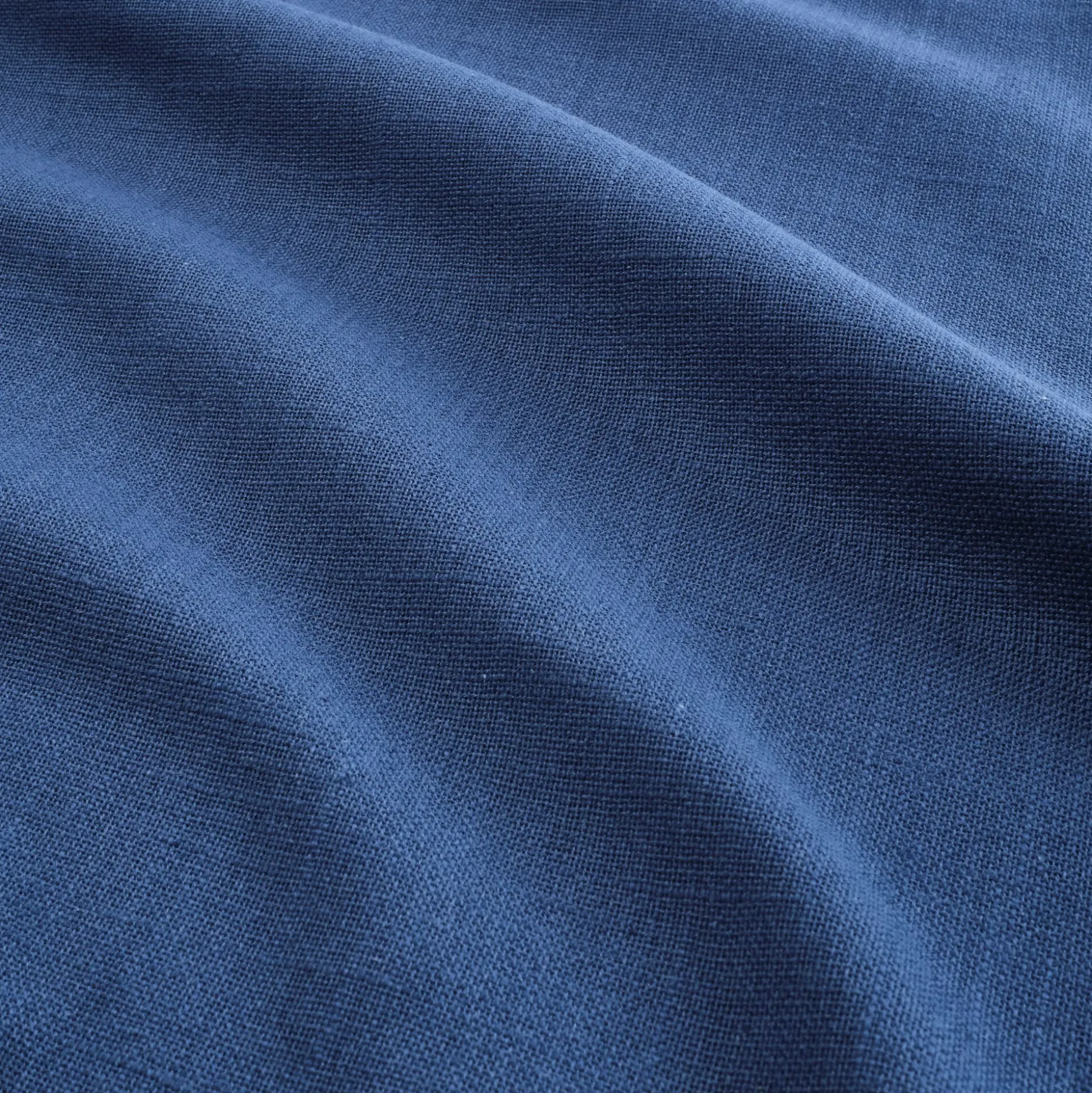 Nappe en coton finition biais bicolore 150x250cm - bleu abysse