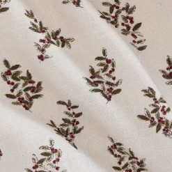 Nappe en coton motif floral 150x250cm - blanc