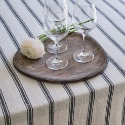 Nappe en lin et coton noir et blanc 170x250cm