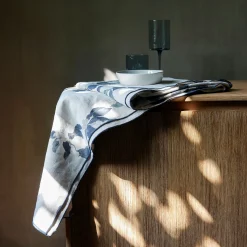 Nappe motif floral en lin et coton 150x250cm - beige