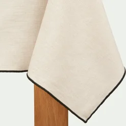 Nappe points bourdon en coton 150x150cm - beige