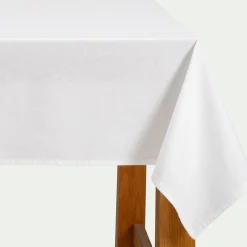 Nappe unie en coton lavé 150x250cm - blanc