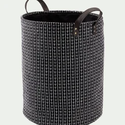 Panier à linge en tissu - noir H50xD38cm