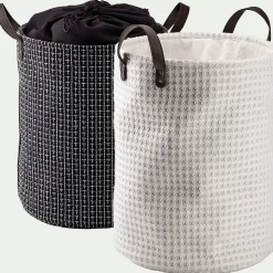 Panier à linge en tissu - noir H50xD38cm