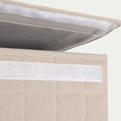 Panier à linge pliable en tissu H60cm - beige