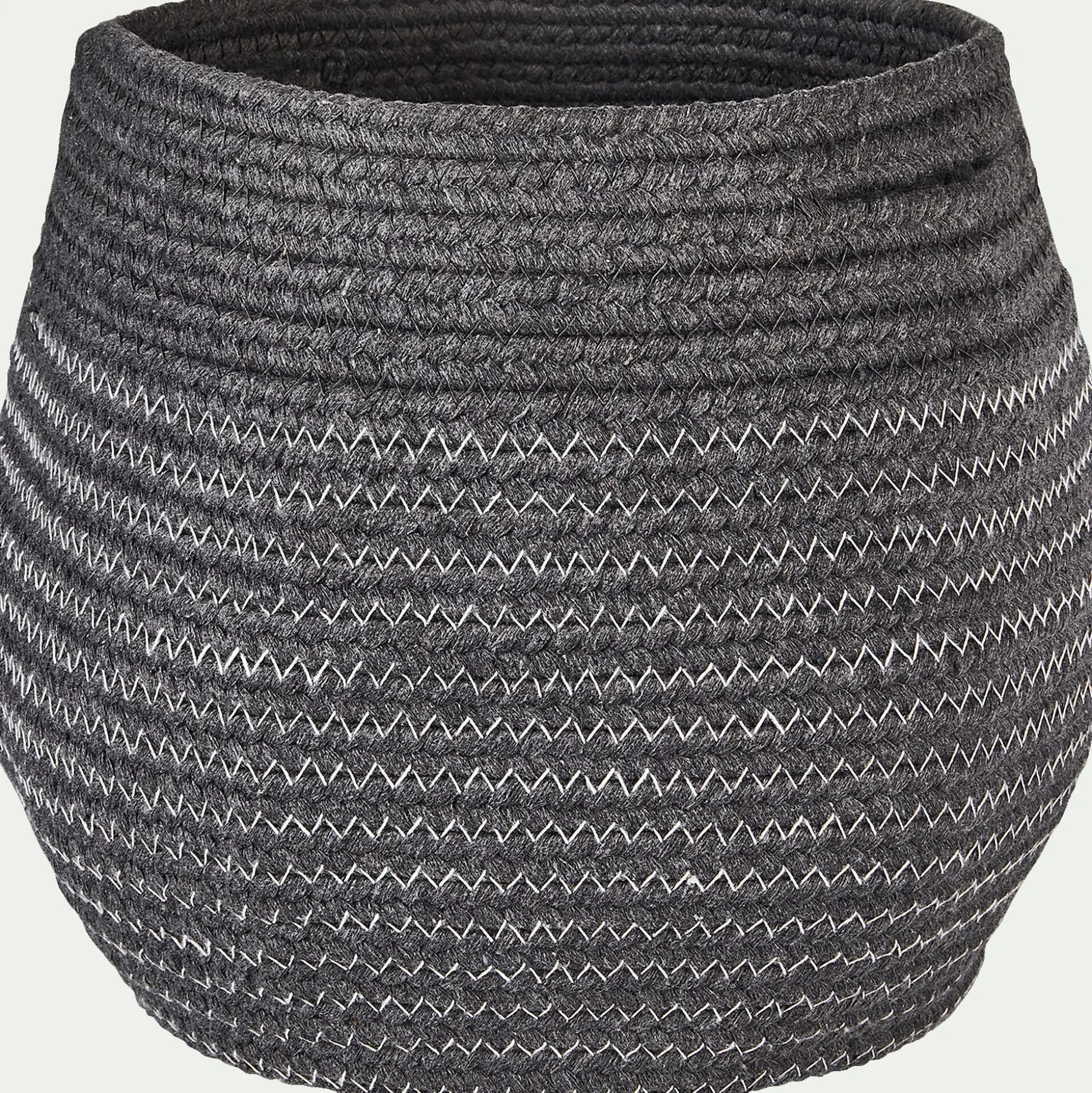 Panier déco en polycoton - gris H23xD21cm